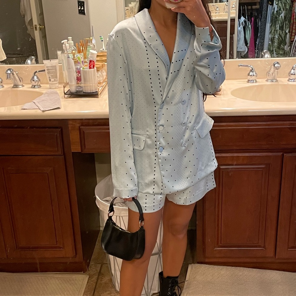 Victoria secret set , blazer and shorts .